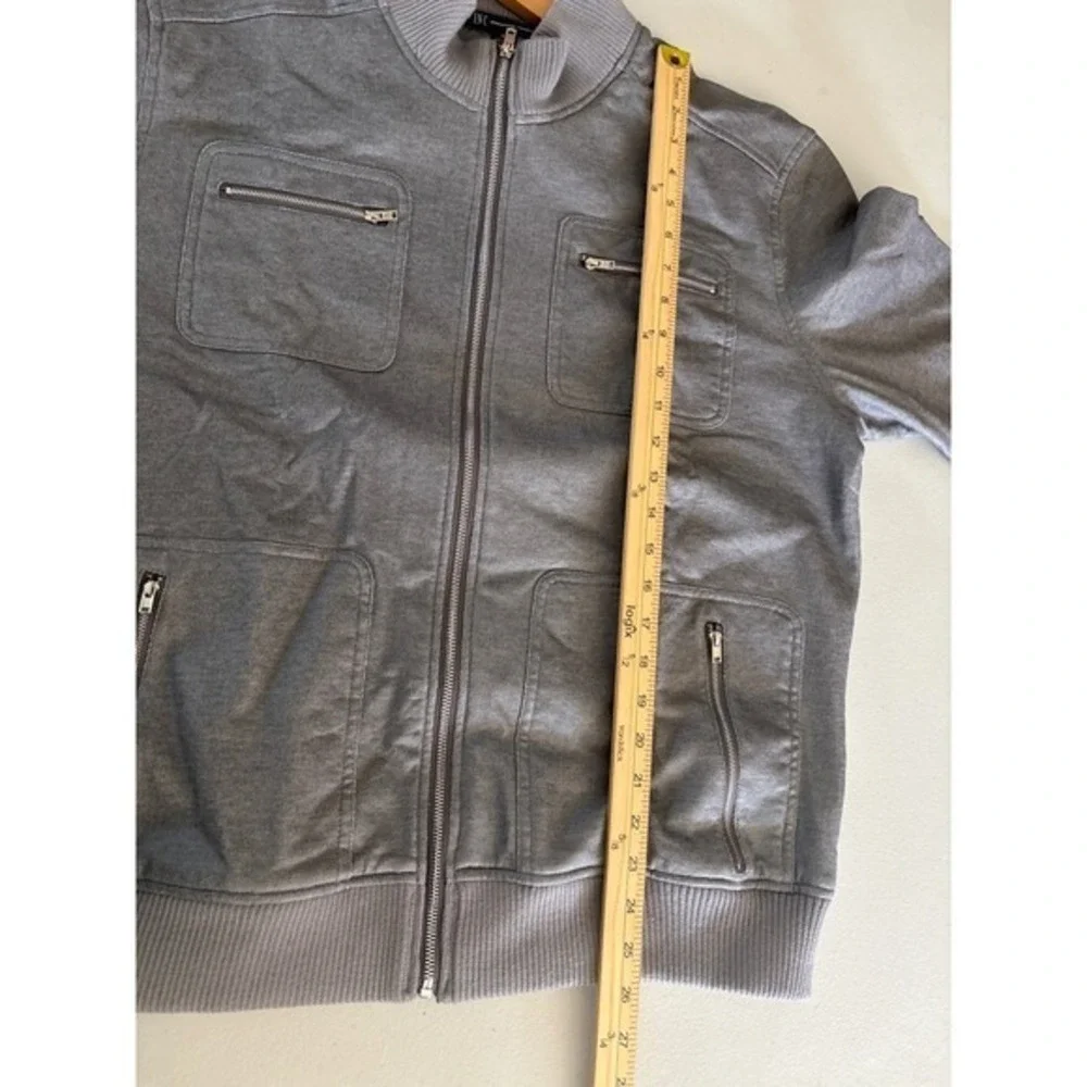 INC International Concepts Bomber Jacket Mens XL Gray‎ Full Zip Fleece Lined